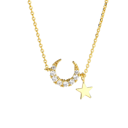 Feine Halskette mit umgekehrter Mondsichel in Silber