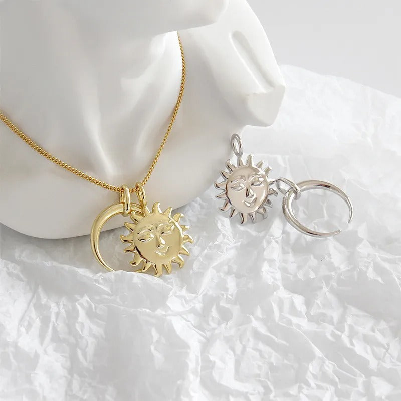 Sonnen- und Mond-Halskette mit filigranem Anhänger