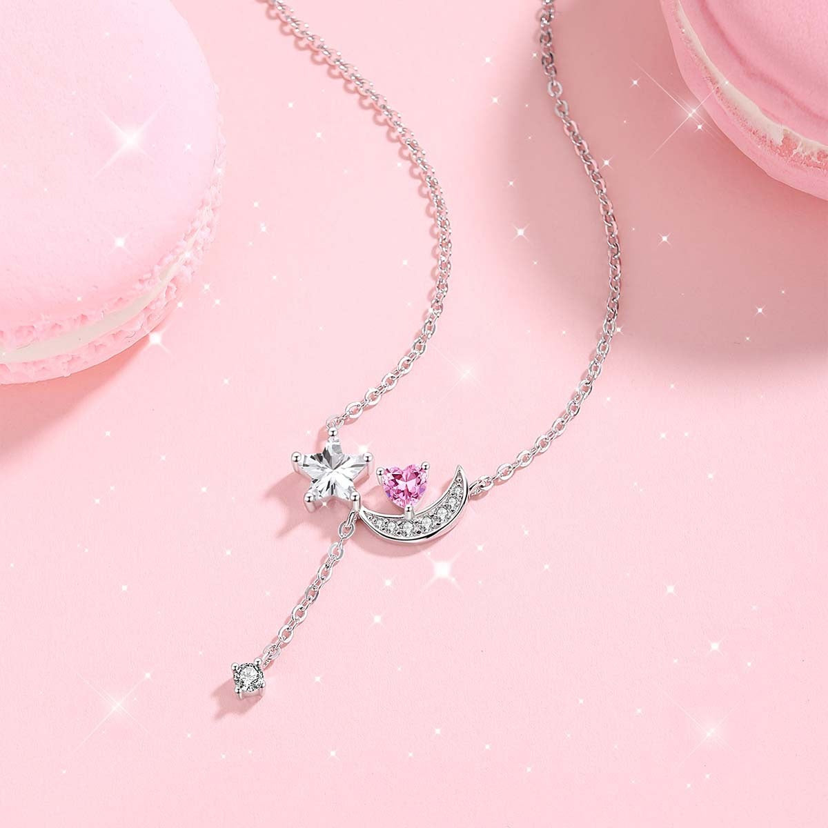 Funkelnde Mond- und Sternenkette